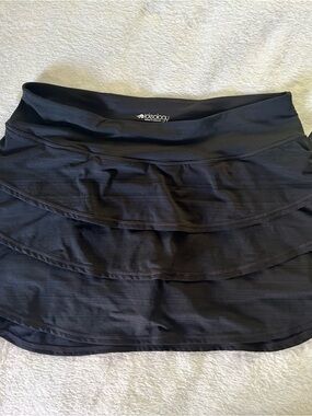 Ideology Black Layered Active Mini Skort   NWT Size L